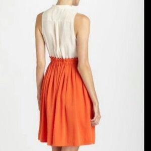 Anthropologie cream and orange dress size 8